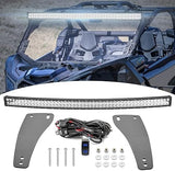 50 Inch 288W Curved LED Light Bar with Roof Mount Brackets and Wiring Kit Compatible with Can Am Maverick X3 2017 to 2025