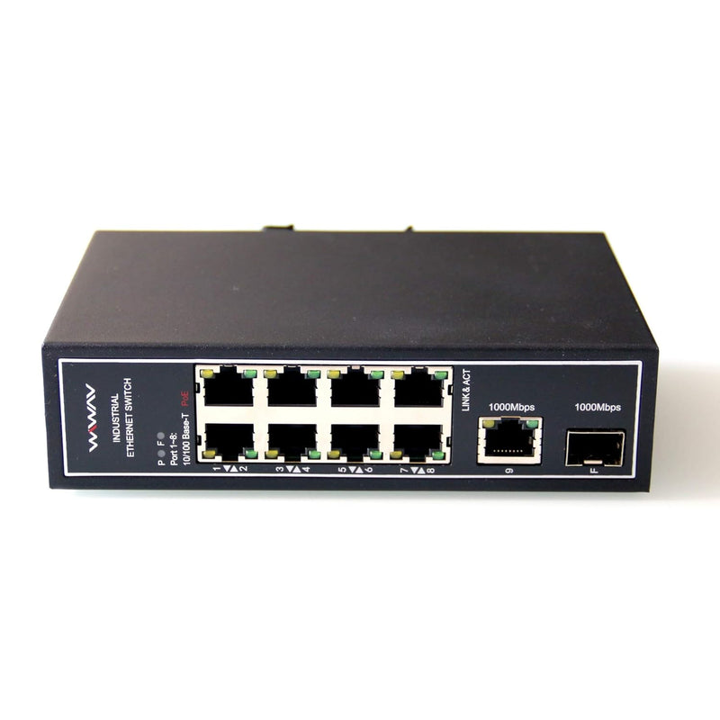 Wdh-8Et1Gt1Gf-Poe 10/100Mbps 10-Port Poe Unmanaged Industrial Ethernet Switche