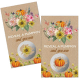 50 Pack Rustic Pumpkin Fall Bridal Shower Scratch Off Game Cards For Country Wedding, Bridal Shower, Bridal Lottery Tickets, Wedding Shower Ideas, Baby Showe