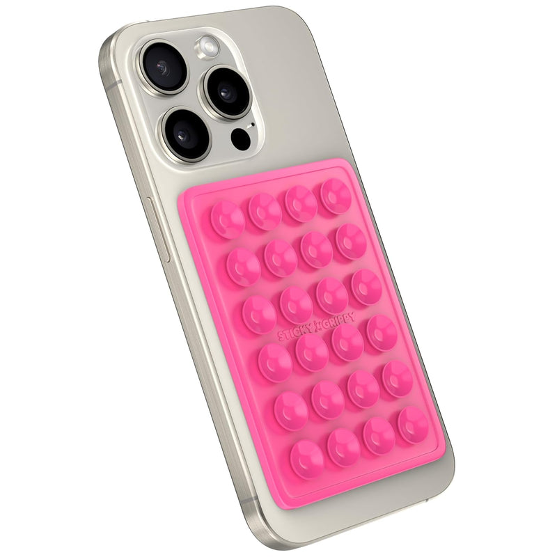 Suction Phone Case Mount, Silicone Hands-Free Holder for iPhone/Android, Pink