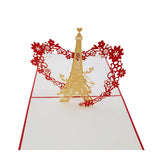 Eiffel Tower With Love Pop Up Greeting Card – Cute Card For Wife, Congrats Anniversary Card, Thinking Of You, Valentine'S Day, Paris Themed Decor, Romantic Daughter'S Engagement