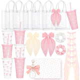 6 Set Baby Shower Game Prizes For Winners Coquette Bow Thank You Gift Bulk Including Coquette Cups Keychains Hair Accessories Gift For Christmas Party