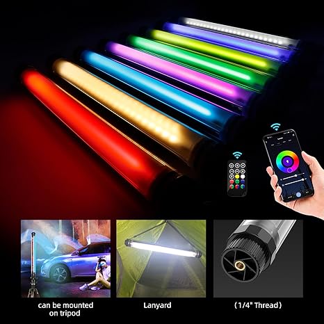 RGB LED Photography Tube Light 10400mAh Battery Powered Waterproof Portable Video Lighting Wand