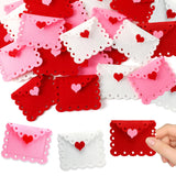 Valentine'S Day Felt Envelope Bulk, 24-Pack Heart Love Envelopes, Mini Table Scatter Decor For Wedding Party Anniversary