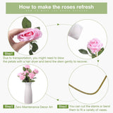60 Pcs Artificial Roses Bulk Silk Flowers With Long Stems, Realistic Faux Rose Bouquet For Wedding Centerpieces, Valentine’S Party, Home Decor(Pink)