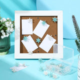 30 Pieces Christmas Snowflake Push Pins, Decorative Cork Board Tacks, 0.9 Inch Thumb Tacks For Bulletin Board, Office Home Winter Christmas Decorations(White, Blue)