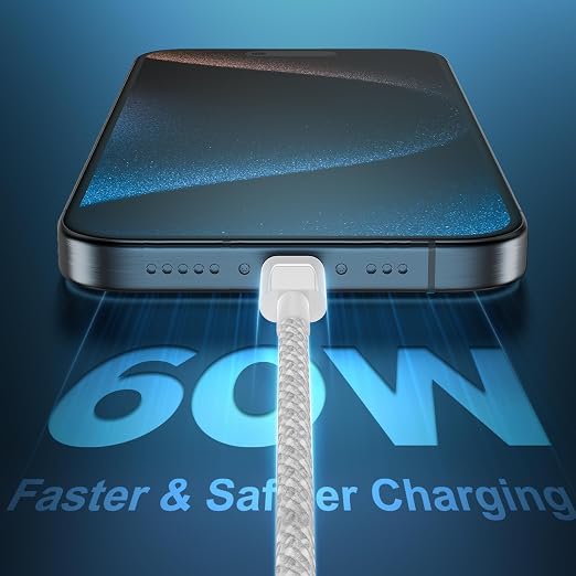 2 Pack 60W USB C to USB C Cable 6FT 10FT Fast Charging Cord for iPhone iPad MacBook Samsung