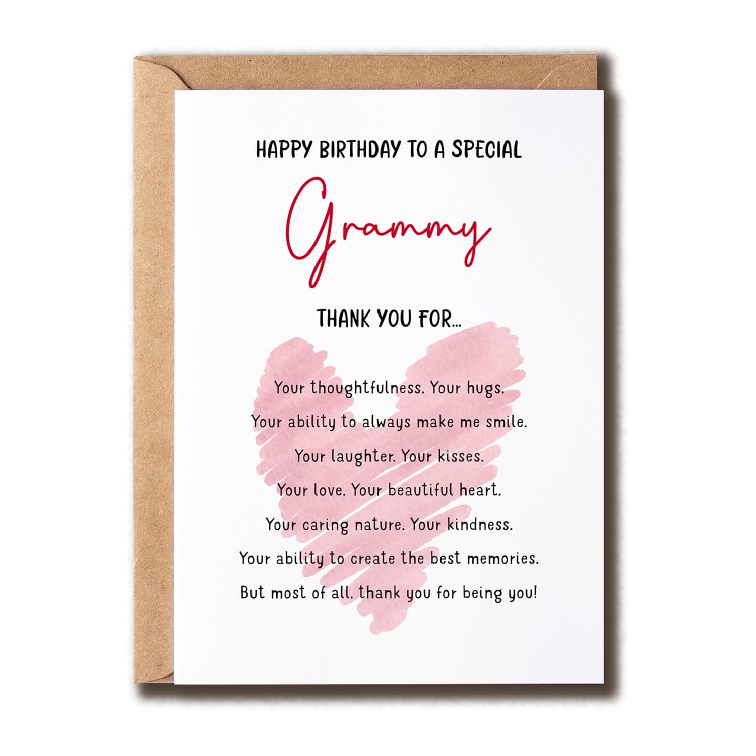 Happy Birthday To A Special Grammy Card - Thank You - Birthday - Sweet Greeting - Cute Card For Grammy