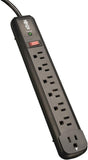 7 Outlet Surge Protector Power Strip 4Ft Cord Right Angle Transformer Outlet Black TLP74RB