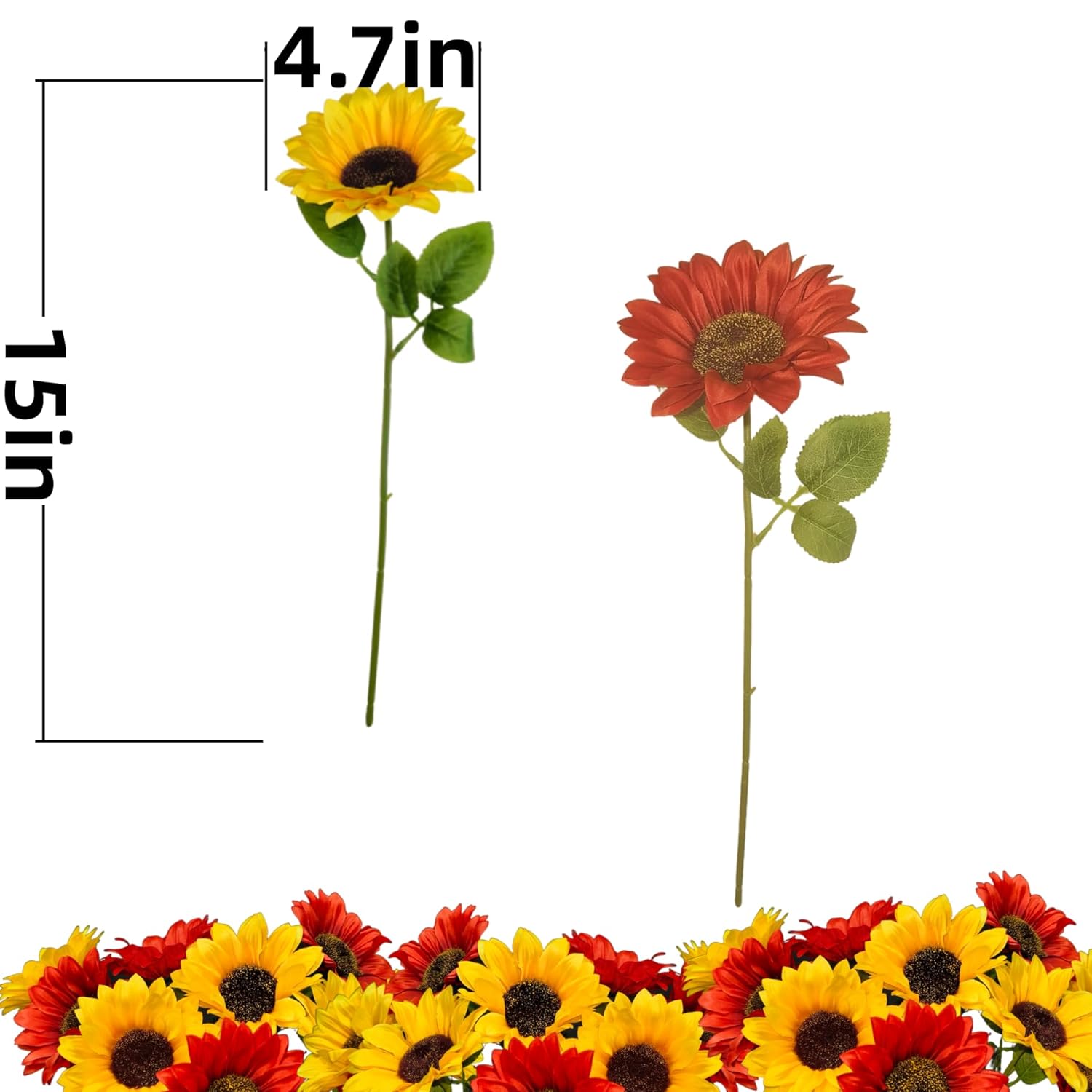 10 Pack Artificial Sunflowers - Realistic Uv Resistant Fake Flowers For Home Decor, Outdoor Decoration, Wedding Centerpieces (5 Yellow & 5 Red)?