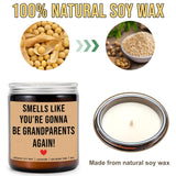 Smells Like You'Re Gonna Be Grandparents Again Pregnancy Announcement Candle - Lavender Scented Soy Wax Candle - 8Oz Jar - 50 Hour Burn Time