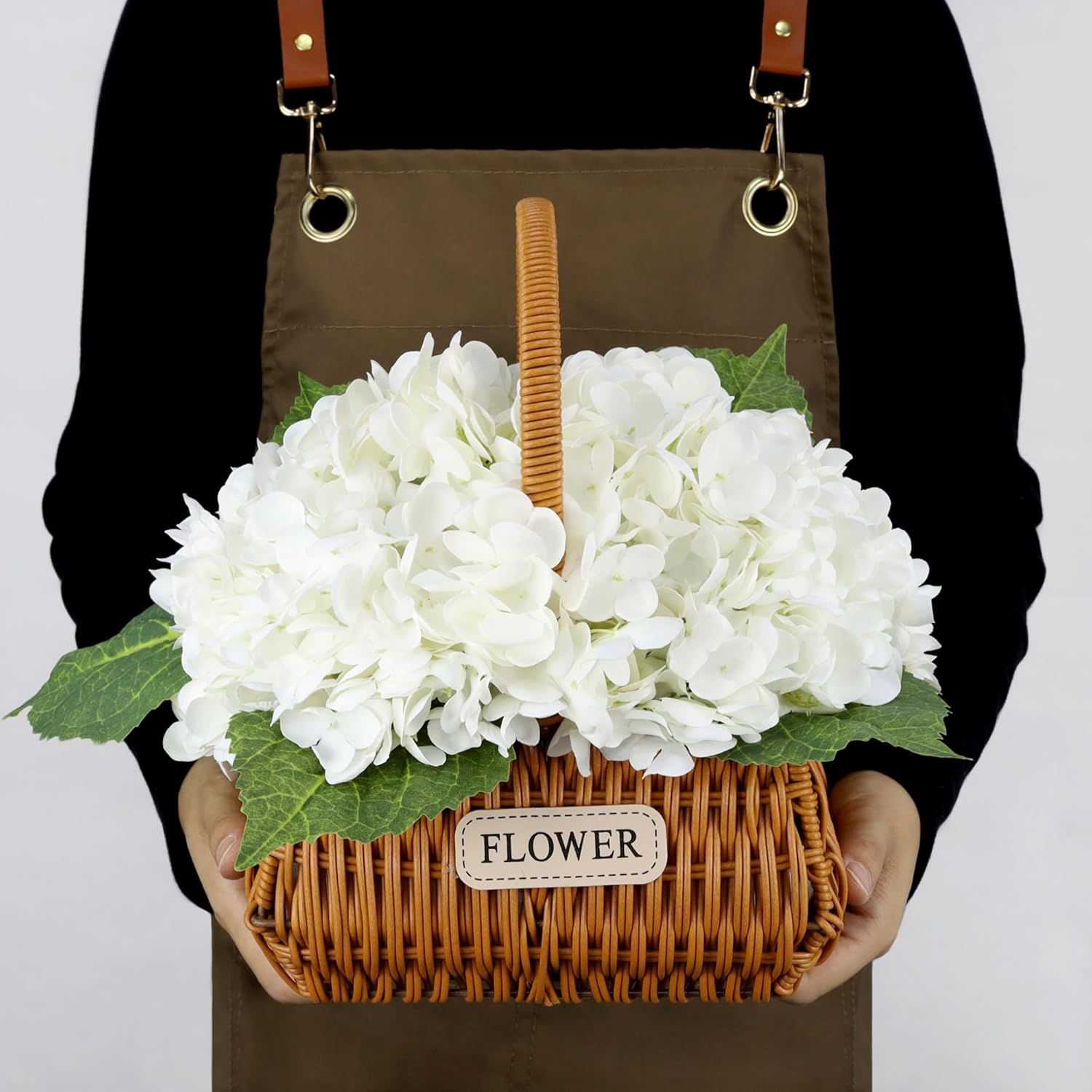 3Pcs 21 Inch White Hydrangea Artificial Flowers Fake Big Hydrangea Latex Faux Real Touch Hydrangea Flowers For Wedding Home Decor