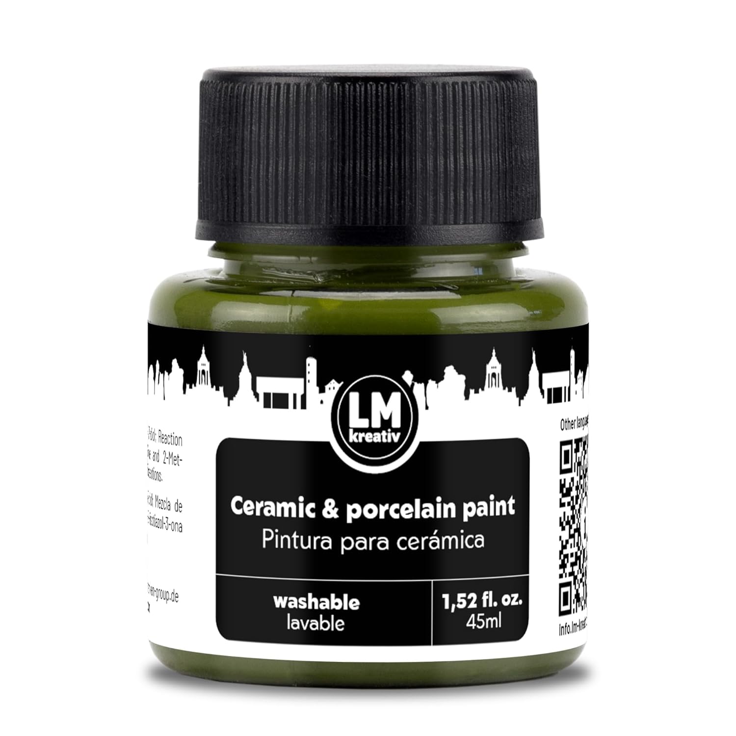 Ceramic & Porcelain Paint 45Ml - Olive Green - Dishwasher Safe Glass And Ceramic Paint Ideal For Cups And Porcelain Painting Creative Projects On Glass