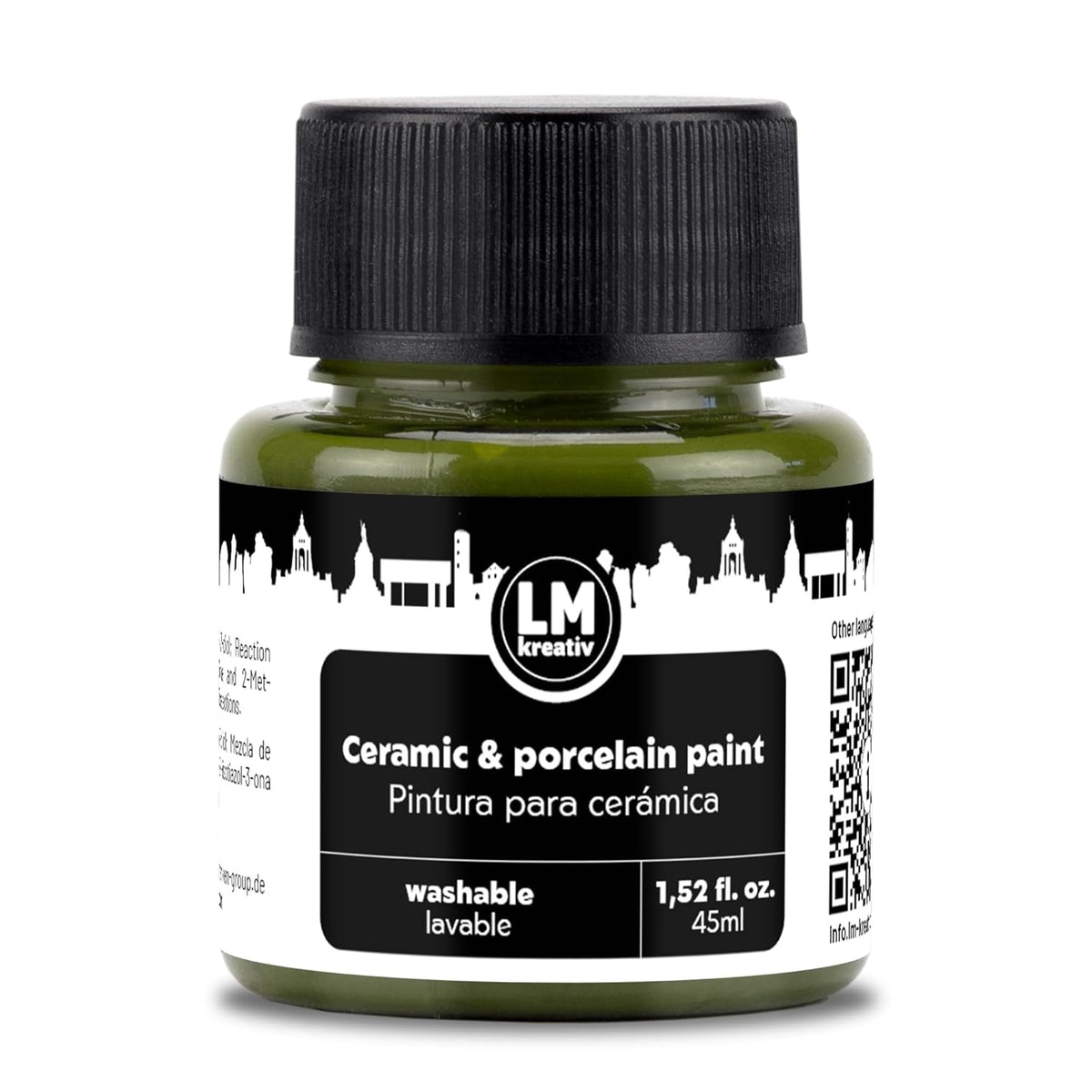 Ceramic & Porcelain Paint 45Ml - Olive Green - Dishwasher Safe Glass And Ceramic Paint Ideal For Cups And Porcelain Painting Creative Projects On Glass