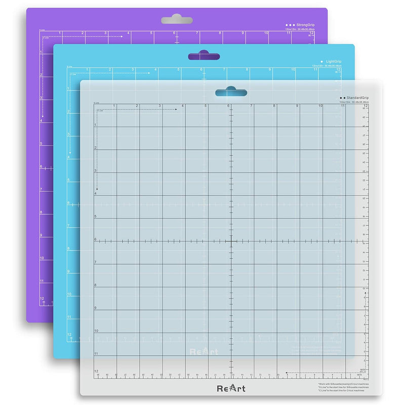 Cutting Mat Variety Suit For Silhouette Cameo 3 Packs 12” X 12” - Strong Grip,