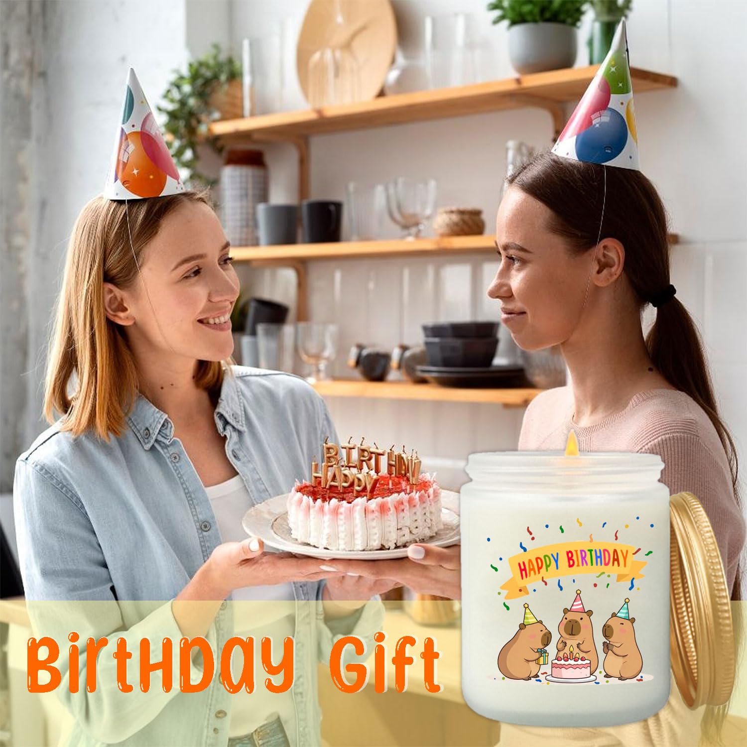 Funny Happy Birthday Candle, Cute Capybara Birthday Gift For Adults And Kids, Handmade Soy Scented Candle For Daughter, Son, Mom, Dad, Friend