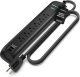 6ft Heavy Duty Black Power Strip Tower Surge Protector with USB Ports Bulk 24 Pack
