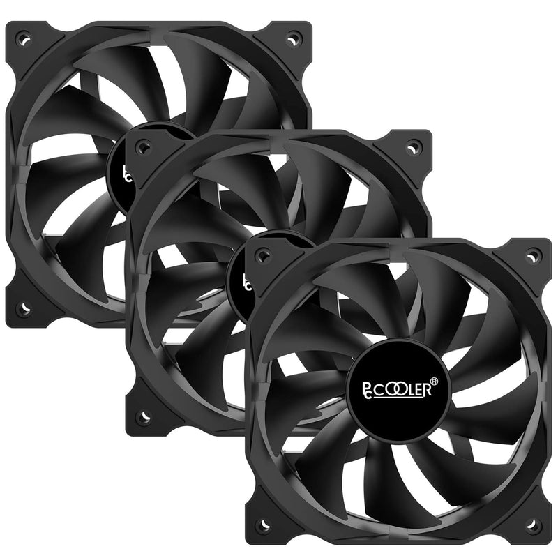 Pccooler 120Mm Case Fan 3 Pack Dark Night Series, Dn-120 High Performance Cool