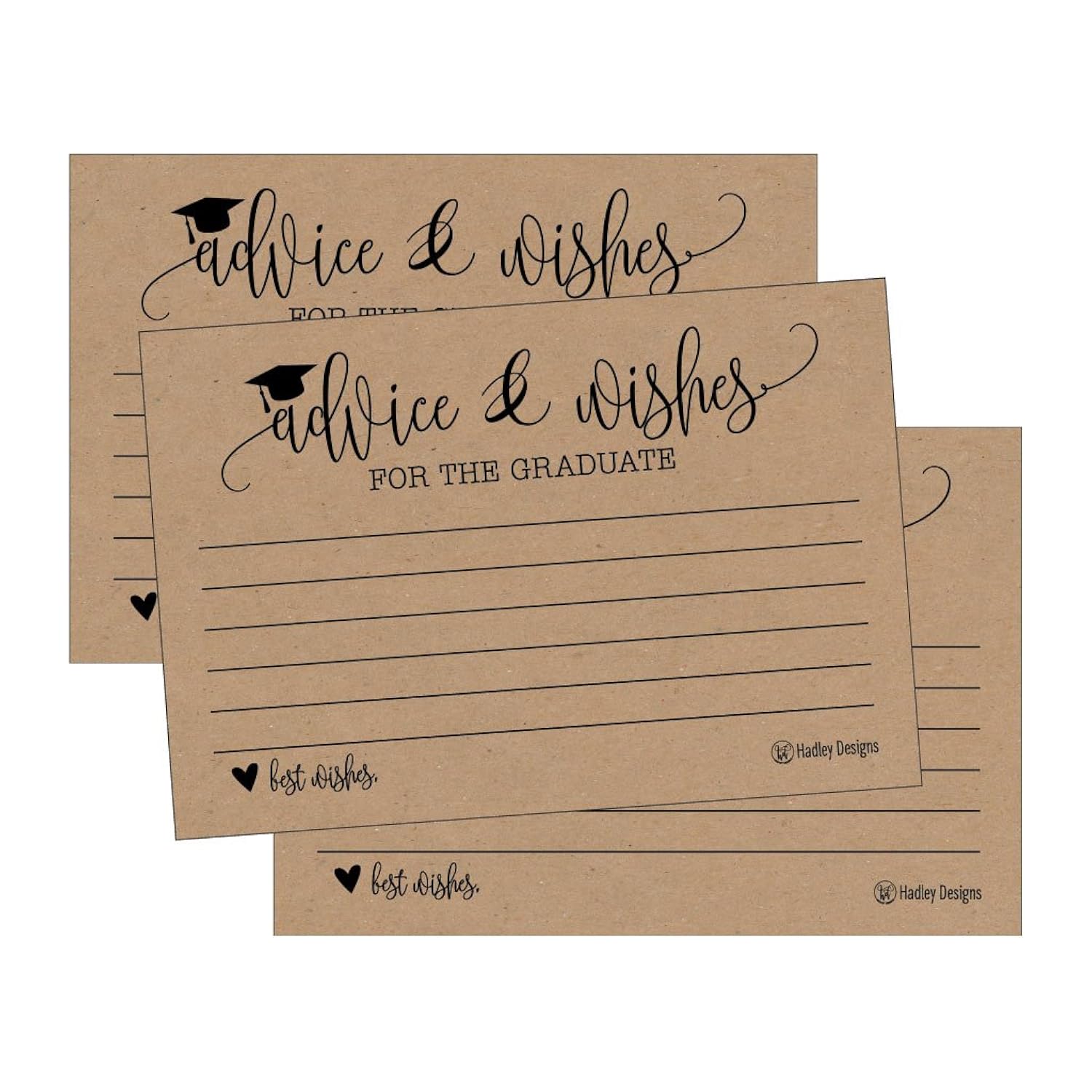 25 Graduation Advice Cards 2025 - Grad Notes, Advice And Wishes, & Words Of Wisdom Cards For Graduate In Bulk, Ideal For College And High School Graduation Games & Party (Rustic)
