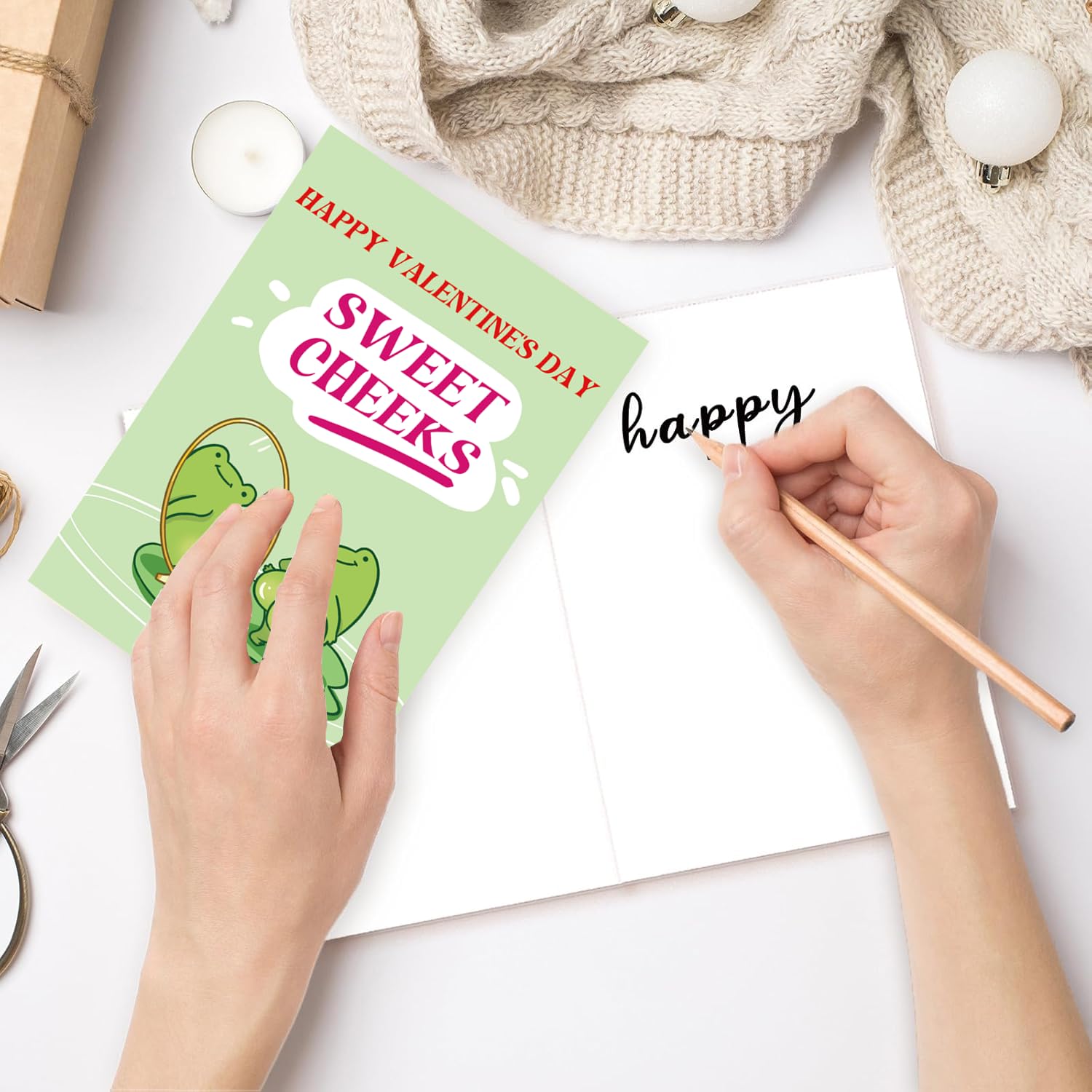 Funny Frog Valentines Card, Humorous Valentine'S Day Card For Him, Her, Husband, Wife, Boyfriend, Girlfriend, Babe Couple Partner Spouse, Unique Love Card Frog Booty Valentines Gift
