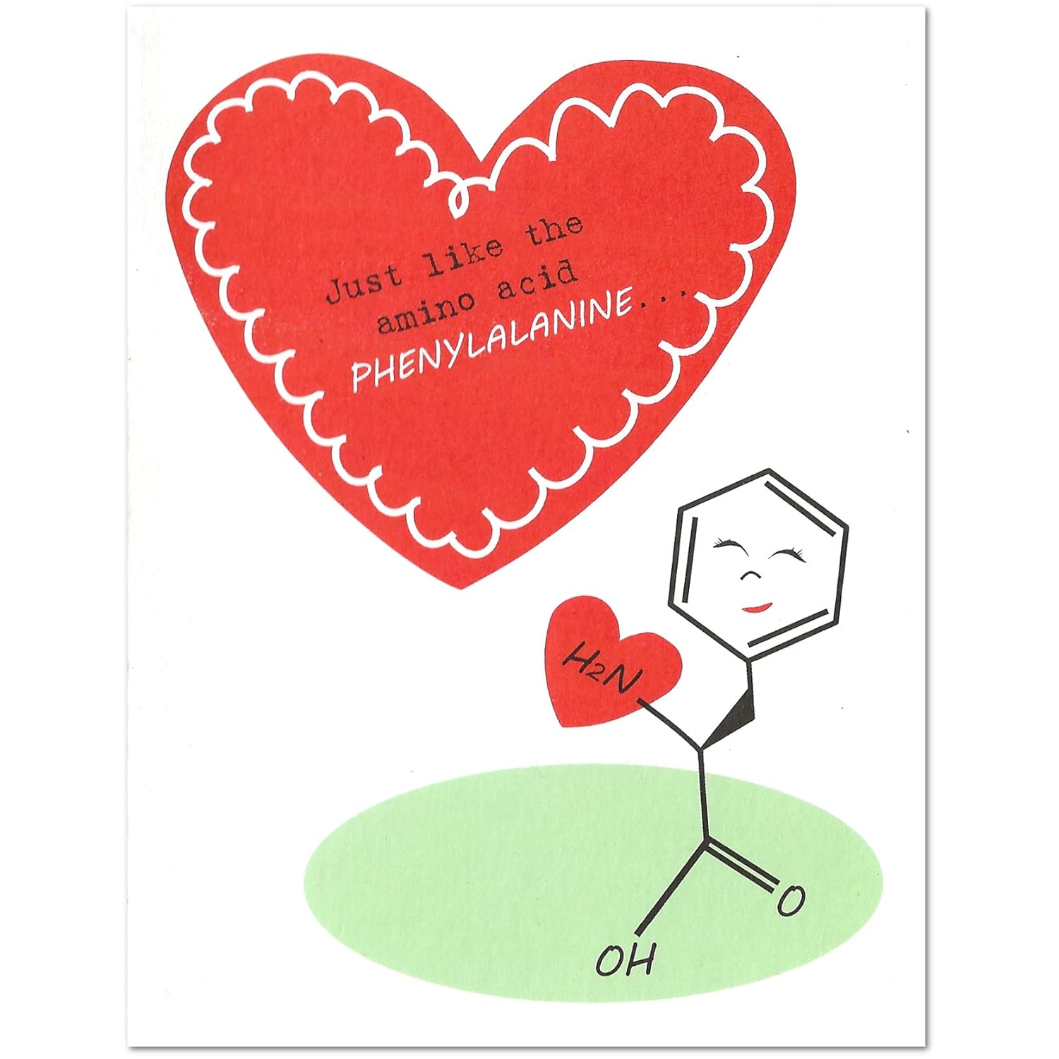 Amino Acid Science Valentine'S Day Card (4.25" X 5.5") By