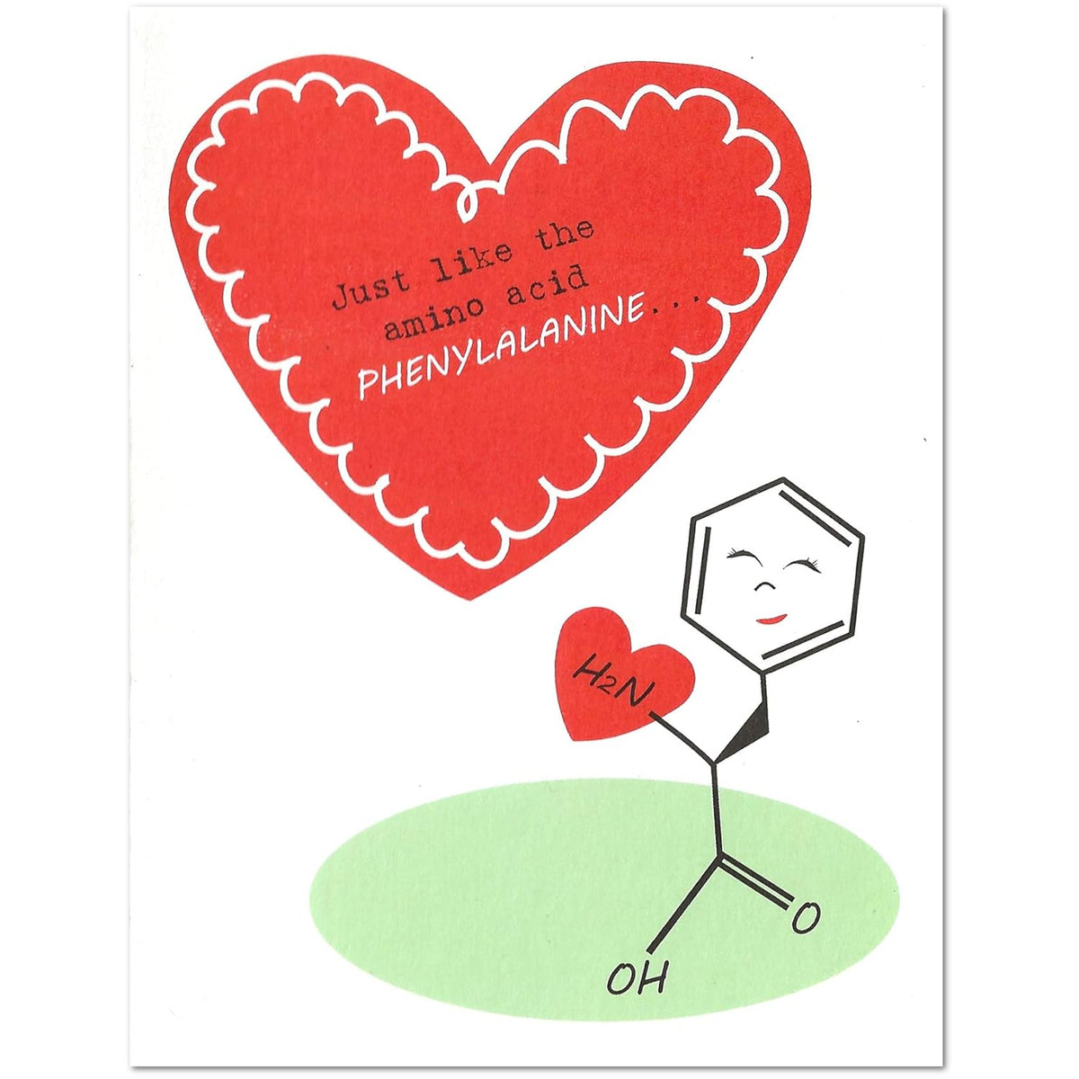 Amino Acid Science Valentine'S Day Card (4.25" X 5.5") By