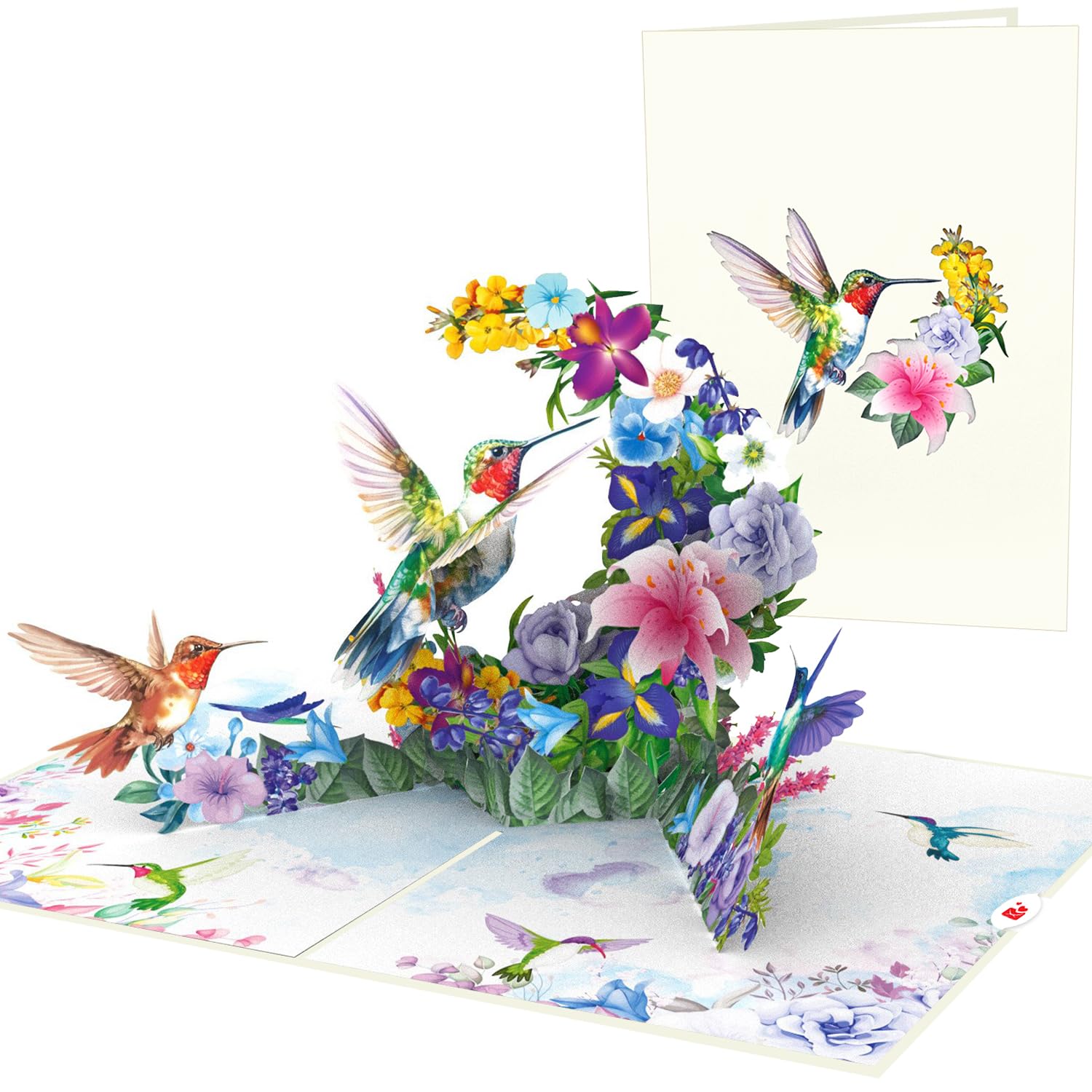 Hummingbird Pop Up Card – Handmade 3D Flower Birthday Card For Mom Or Women – Encouragement Or Thinking Of You Greeting Card