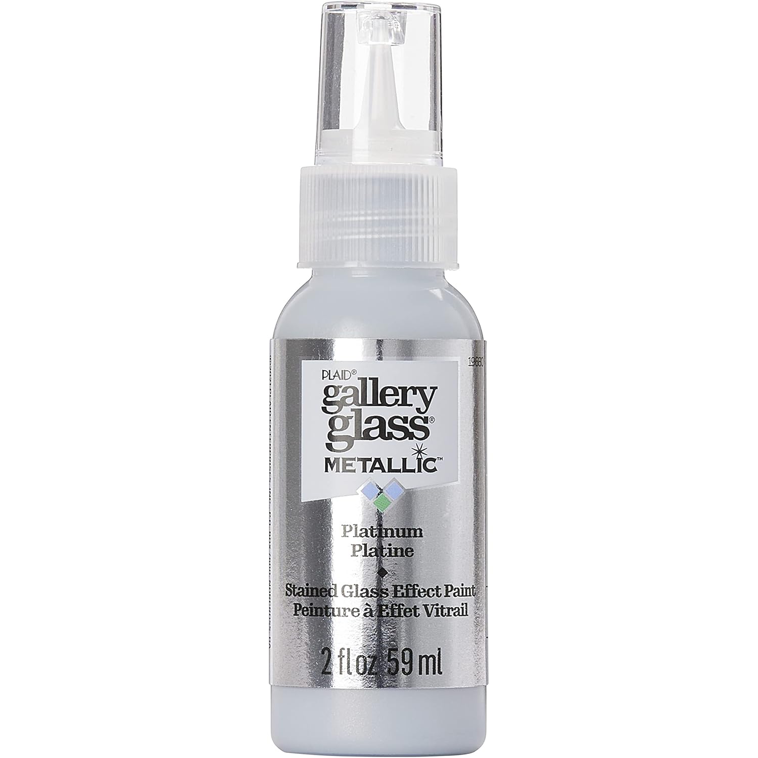 Gallery Glass Platinum Stained Glass 2 fl oz Brilliant Metallic Finish Paint, Perfect for Easy to Apply DIY Arts and Crafts, 19680
