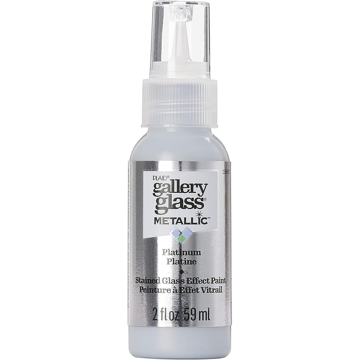 Gallery Glass Platinum Stained Glass 2 fl oz Brilliant Metallic Finish Paint, Perfect for Easy to Apply DIY Arts and Crafts, 19680