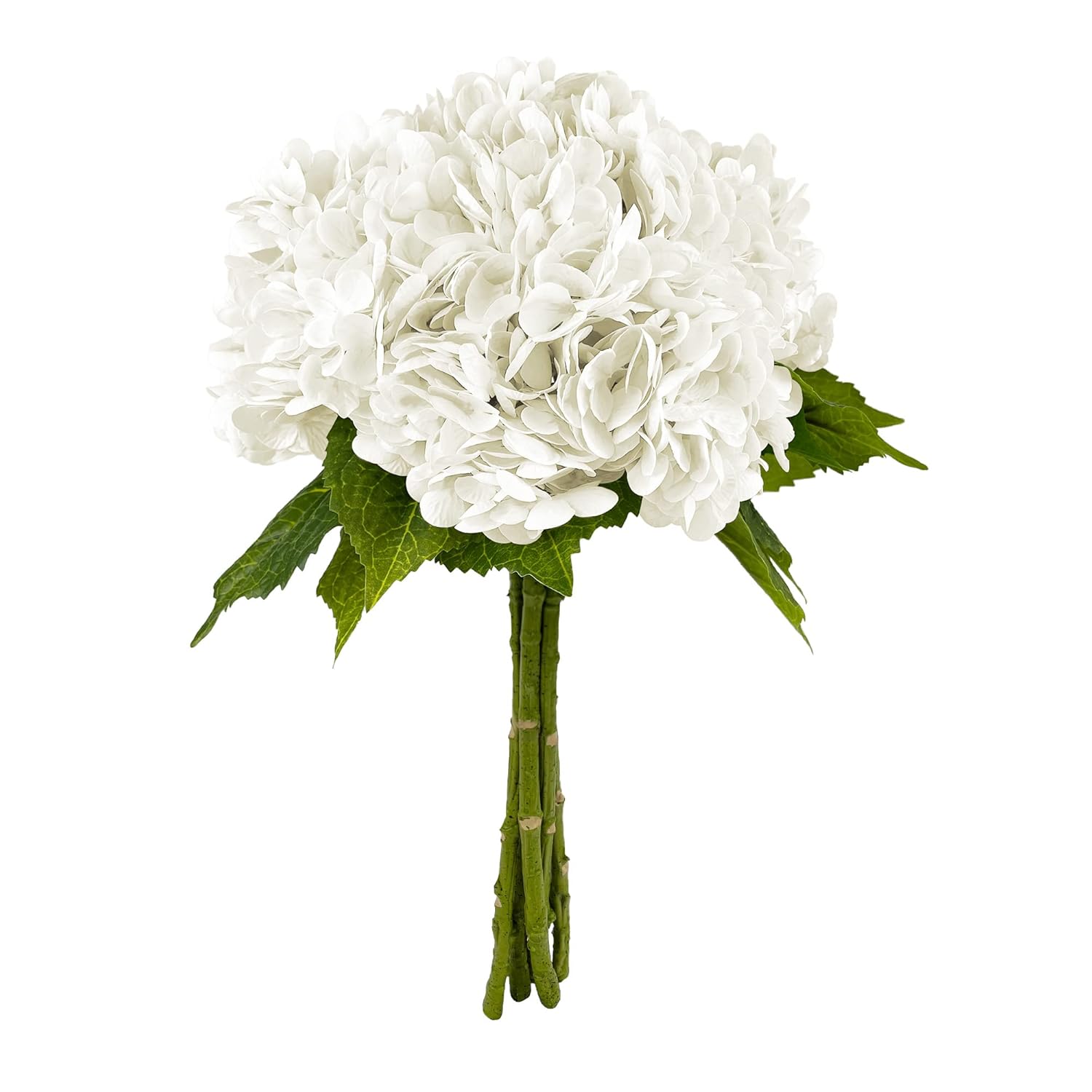21In White Artificial Hydrangea Flowers 5 Pcs Real Touch 3D Print Latex Flowers For Wedding Centerpieces Bouquets Diy Floral Decor Home Decoration With Stems