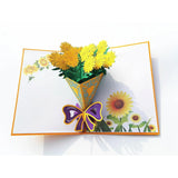 Flower Pop Up Cards 3D, Flower Greeting Card With Envelopes For All Occasions, Assorted 4 Flower Cards For Thanksgiving Birthday Christmas Valentine'S Day Gift…