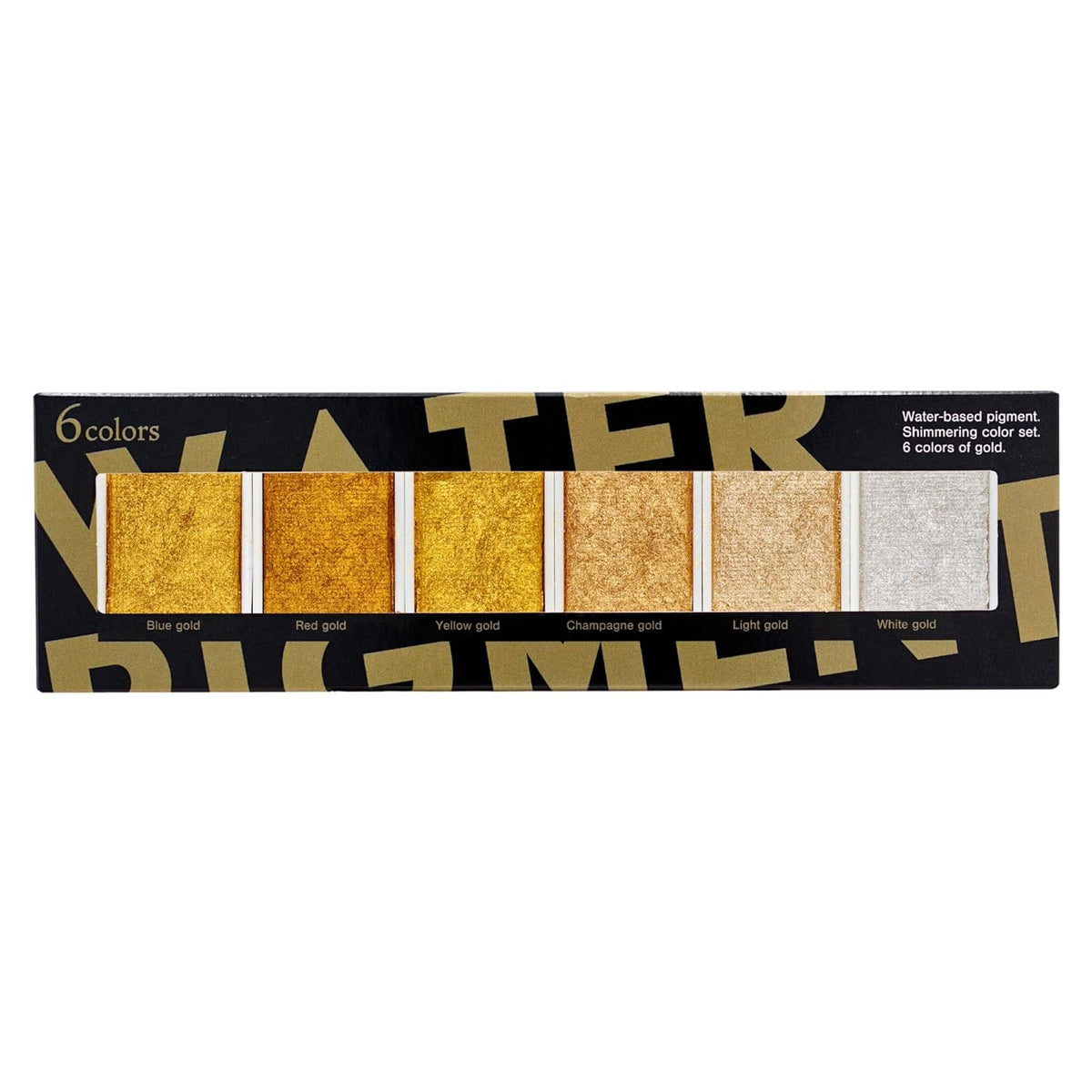 Golden Artistry: 6 Metallic Watercolor Paints Including Lustrous Gold For Professional Artwork