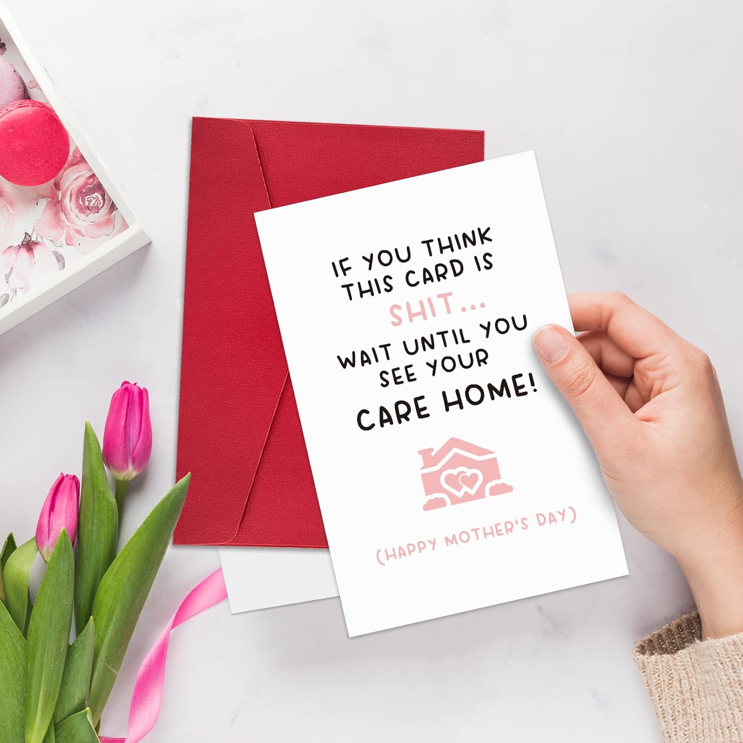 Funny Mothers Day Card Gifts From Daughter Son, Humor Mother’S Day Card Gift For Mom, Cheeky Care Home Card For Stepmom Mother In Law