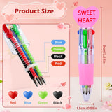 50 Pcs Valentine'S Day Conversation Colorful Multicolor Pen In One Cartoon Cute Fun 4-In-1 Pens Bulk Kawaii Be Mine Kiss Me Love Conversation Lovely Ballpoint Pens For Fun Gifts