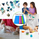 4 Pack Silicone Mats For Crafts, Silicone Sheet For Crafts Resin Jewelry Casting Mat Pad, Waterproof Nonstick Heat-Resistant, Blue, Pink, Purple, Green (15.7'' X 11.8'' & 11.6'' X 8.3'')
