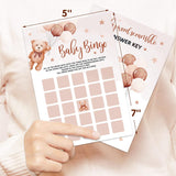 302Pcs Teddy Bear Baby Shower Game Set - 6 Activities For 50 Guests, Gender Neutral Includes Abc, Bingo, Word Scramble, Prediction And More, Each 5X7 Inches