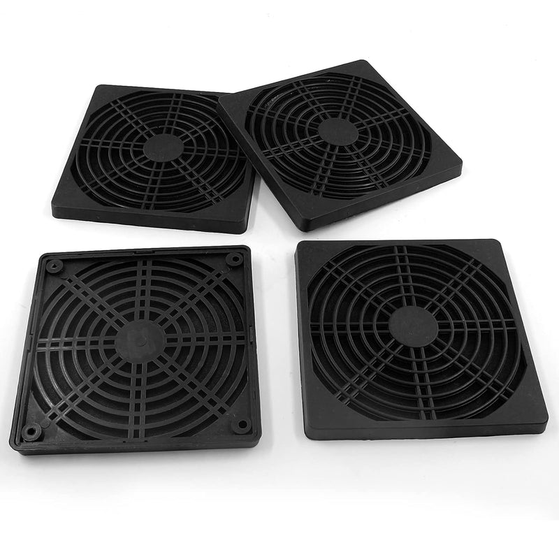 4 Pcs Black Cooling Fan Filter 120 Mm Square Plastic Case Fan Filter Cover Pc