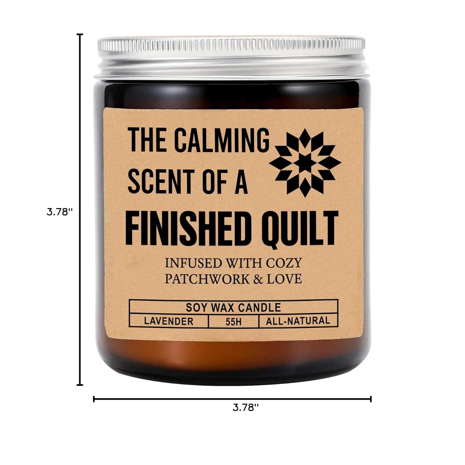 The Calming Scent Of A Finished Quilt Candle - Quilt Candle Funny Gift For Quilter Best Friend- Daughter- Girlfriend- Mom - Finished Quilt Gift - Lavender Scented Candles - Soy Wax Candle, 8Oz