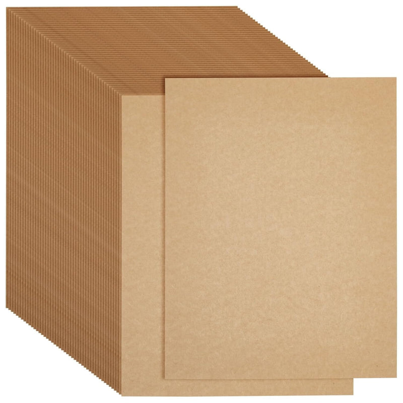 48-Pack Kraft Paper Sheets For Wedding, Brown Cardstock For Party Invitations,