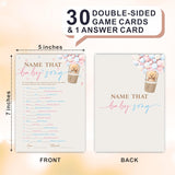 30 Name That Baby Song - Bear Hot Air Balloon Game Cards For Baby Shower Game & Activity - Bear Double-Sided Fill In Style Game Cards, Gender Neutral?Baby Shower Party Decorations - C04