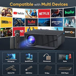 4K 1080P Projector with WiFi, Bluetooth, 18000L, 300" Max, Android/iOS