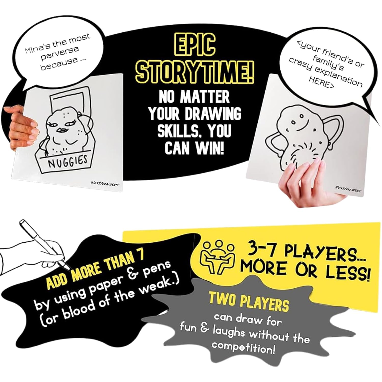 Hilarious Uncensored Adult Party Game | Fun Drawing Game For Terrible Artists, Fun Game Nights, Bachelorette Parties & Inappropriate Friends | Nsfw Card Game For Adult Groups 17+