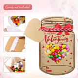 48Pcs Valentines Cards For Kids Mason Jar Happy Valentines Day Cards Candy Holder Card Bulk Valentine Candy Bag Jar Valentine'S Day Paper Jar For Classroom Exchange Party Favors(Candy Not Included)