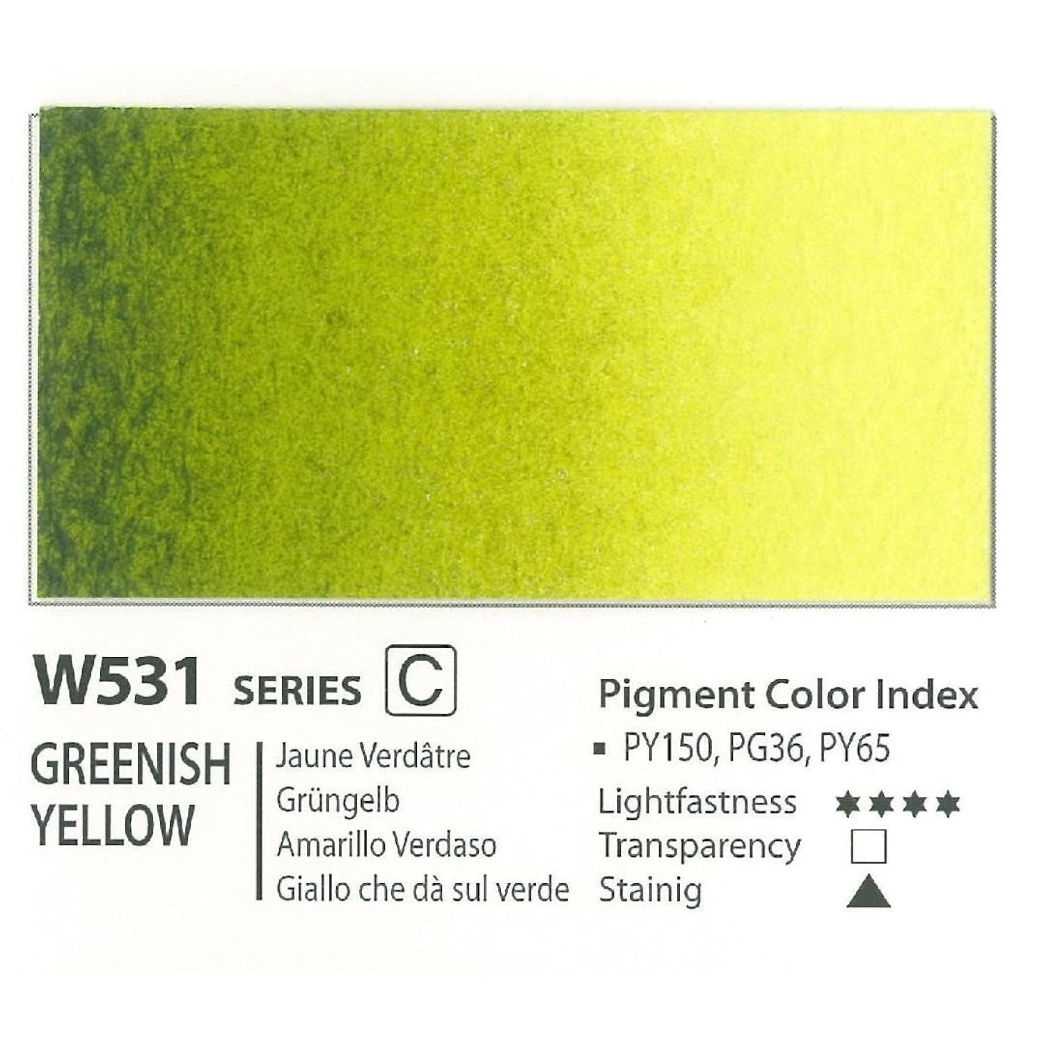 Mijello Mission Gold Class Water Color Paint, 15ml Tube, Greenish Yellow,W531