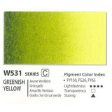 Mijello Mission Gold Class Water Color Paint, 15ml Tube, Greenish Yellow,W531