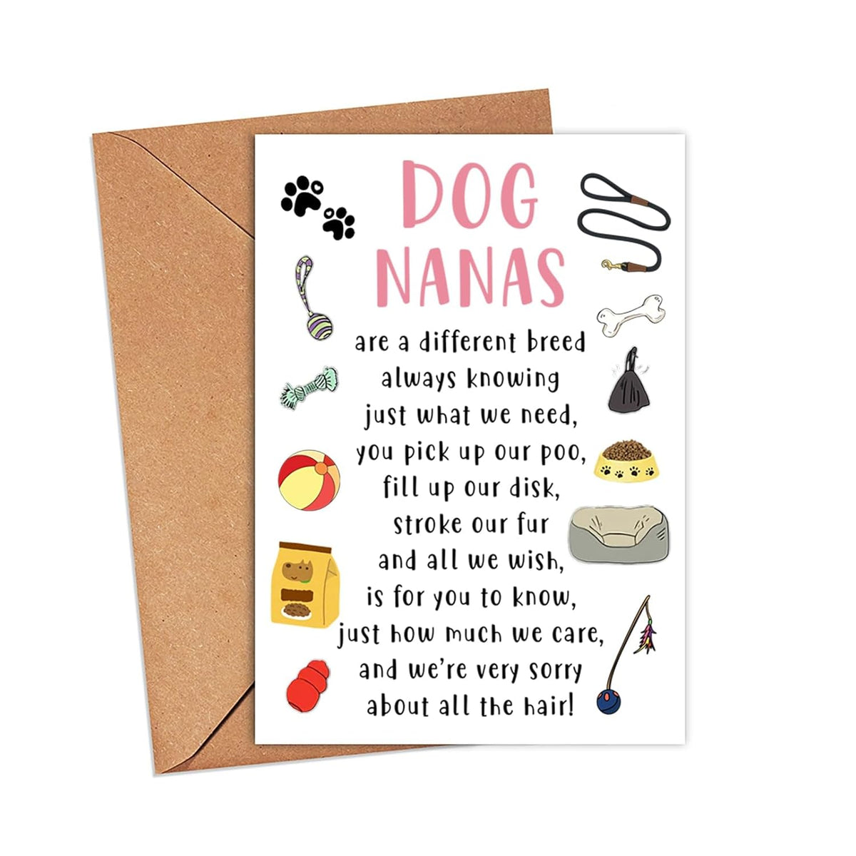Dog Nana Mother'S Day Card - Dog Nana Card - Pet Dog Toys Card - Cards For Dog Lovers - Mother'S Day Card - Happy Birthday Nana Card - Funny Cute Dog Nana Card - Nana Love Dogs Card - Greeting Card