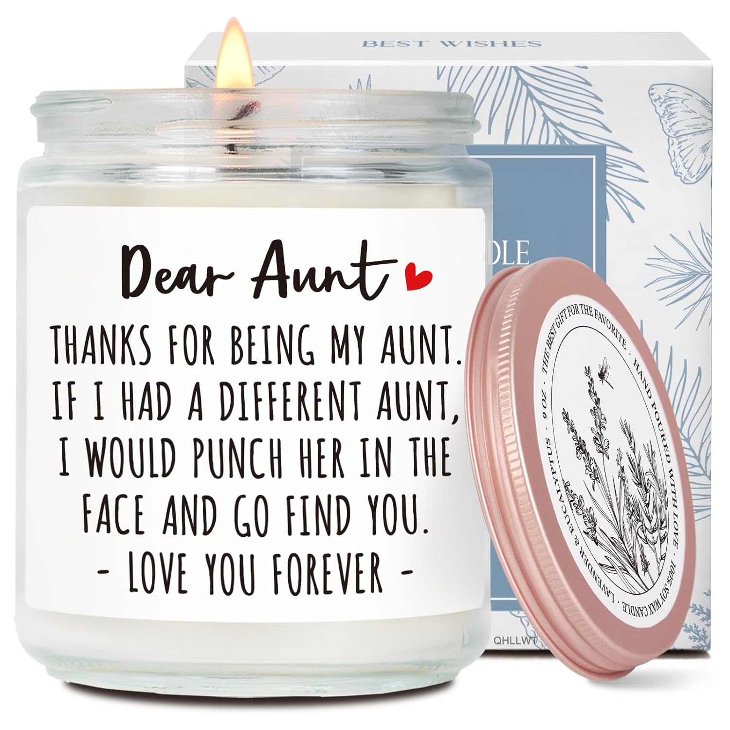 Lavender & Eucalyptus Scented Candle Gift For Auntie, Dear Aunt Thanks For Being My Aunt, Aunty Birthday Candles Gifts Ideas, Thanksgiving Christmas Wedding Mothers Day Candles For Auntie-11