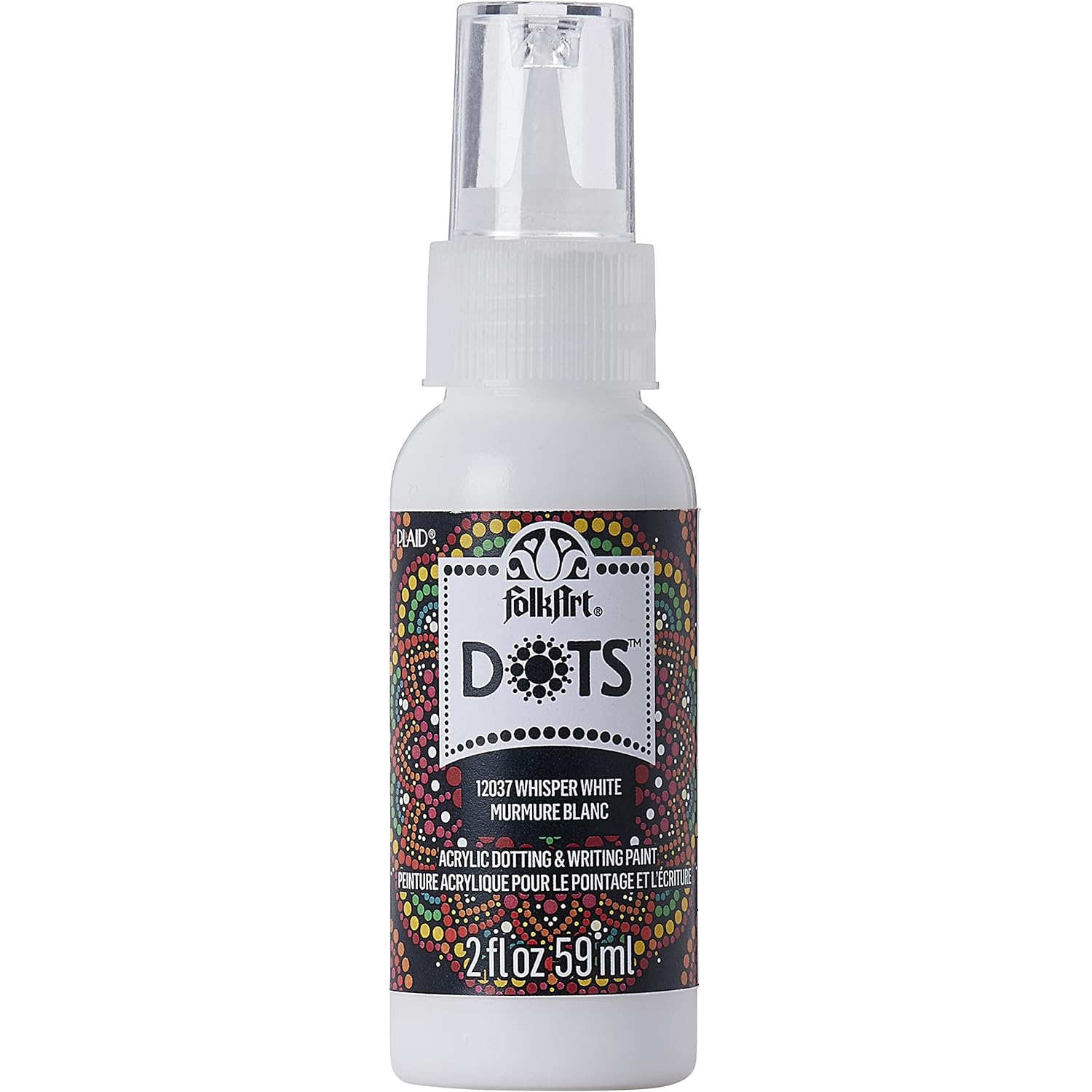 FolkArt Dots Acrylic Craft Paint, Whisper White 2 fl oz Vibrant Multi-Surface Dot Paint Perfect for Easy to Apply DIY Arts and Crafts, 12037