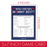 Ahoy Its A Boy Baby Shower Game, Nautical Who Knows Mommy Best Party Activity - 20 Game Cards