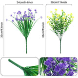 36 Bundles Artificial Flowers Outdoor, Uv Resistant Faux Artificial Plants Shrubs Flower Bulk For Hanging Planter Porch Window Home Wedding Spring Summer Decor (Yellow,Purple,White)
